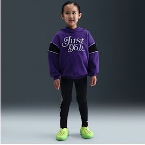 Purple Nike Hoodie with Black Leggings